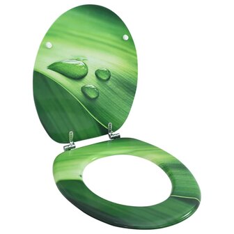 Toiletbril met deksel waterdruppel MDF groen 1
