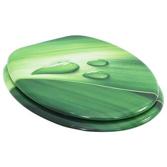 Toiletbril met deksel waterdruppel MDF groen 3