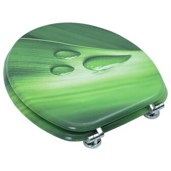 Toiletbril met deksel waterdruppel MDF groen 4