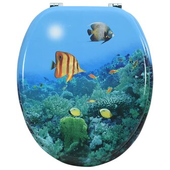Toiletbril met deksel diepzee MDF 6