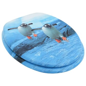 Toiletbril met deksel pingu&iuml;n MDF 3