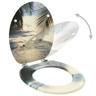 Toiletbril met deksel strand MDF 2