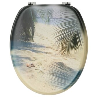 Toiletbril met deksel strand MDF 5