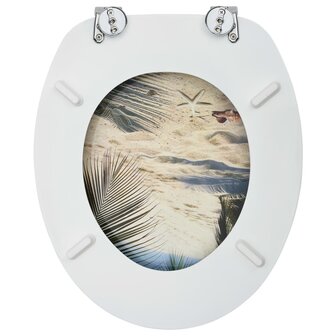 Toiletbril met deksel strand MDF 6