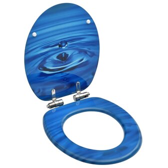 Toiletbril met soft-close deksel waterdruppel MDF blauw 1