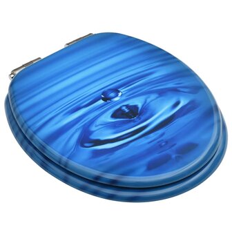Toiletbril met soft-close deksel waterdruppel MDF blauw 3