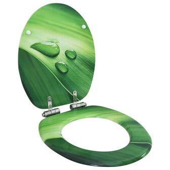 Toiletbril met soft-close deksel waterdruppel MDF groen 1