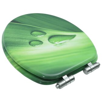 Toiletbril met soft-close deksel waterdruppel MDF groen 4