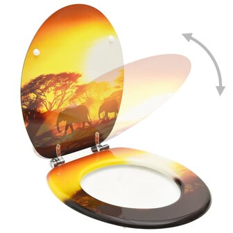 Toiletbril met deksel savanne MDF 2