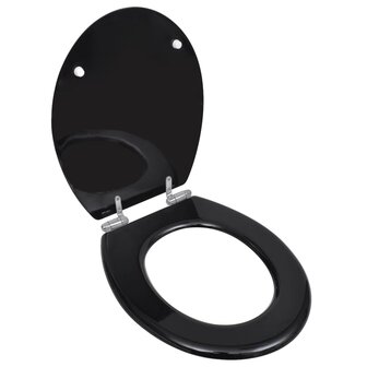 Toiletbril met soft-closedeksel 2 st MDF zwart 2