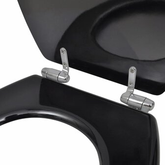 Toiletbril met soft-closedeksel 2 st MDF zwart 6