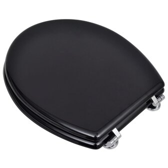 Toiletbrillen met deksels 2 st MDF zwart 3