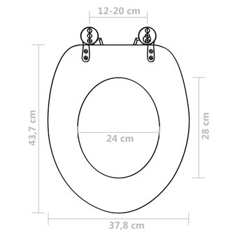 Toiletbrillen met deksel 2 st dolfijn MDF 9