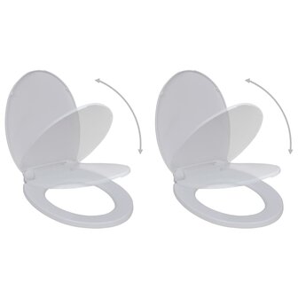 Toiletbrillen met soft-close deksels 2 st kunststof wit 1