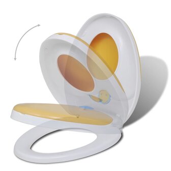 Toiletbrillen met soft-close deksels 2 st kunststof wit en geel 2