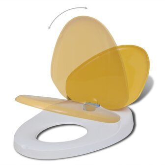 Toiletbrillen met soft-close deksels 2 st kunststof wit en geel 3