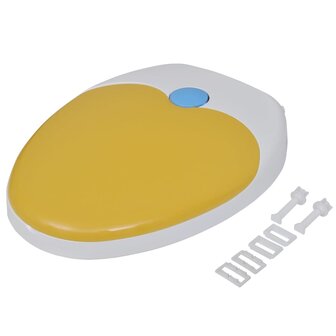 Toiletbrillen met soft-close deksels 2 st kunststof wit en geel 8