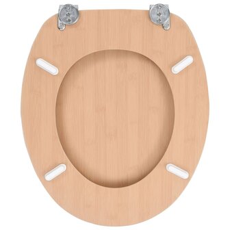 Toiletbrillen 2 st met deksels bamboeontwerp MDF 6