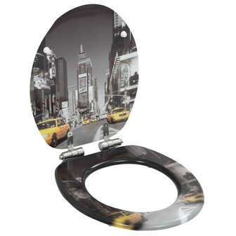 Toiletbrillen 2 st met soft-close deksels MDF New York ontwerp 2