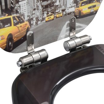 Toiletbrillen 2 st met soft-close deksels MDF New York ontwerp 7