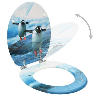 Toiletbrillen met deksel 2 st pingu&iuml;n MDF 2