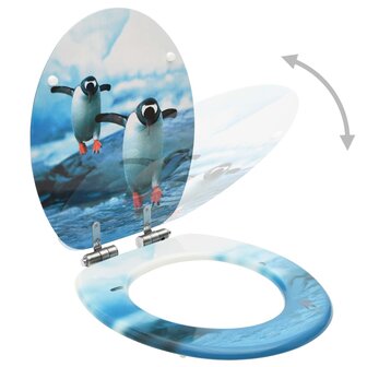 Toiletbrillen met soft-close deksel 2 st pingu&iuml;n MDF 2