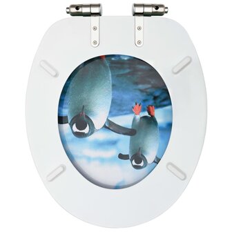 Toiletbrillen met soft-close deksel 2 st pingu&iuml;n MDF 6