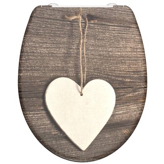 SCH&Uuml;TTE Toiletbril met soft-close WOOD HEART duroplast met print 1