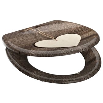 SCH&Uuml;TTE Toiletbril met soft-close WOOD HEART duroplast met print 3
