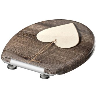 SCH&Uuml;TTE Toiletbril met soft-close WOOD HEART duroplast met print 4