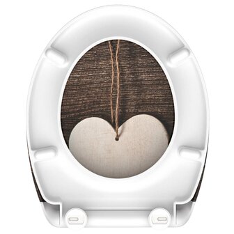 SCH&Uuml;TTE Toiletbril met soft-close WOOD HEART duroplast met print 5