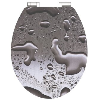 SCH&Uuml;TTE Toiletbril met soft-close GREY STEEL MDF hoogglans 1