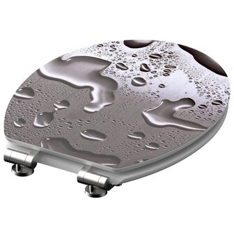 SCH&Uuml;TTE Toiletbril met soft-close GREY STEEL MDF hoogglans 2