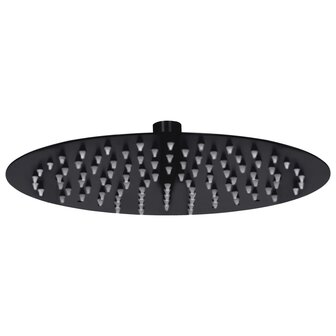 Regendouchekop rond 25 cm roestvrij staal zwart 1