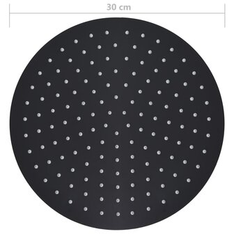 Regendouchekop rond 30 cm roestvrij staal zwart 7