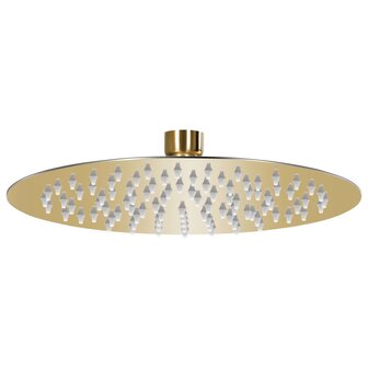Regendouchekop rond 20 cm roestvrij staal goudkleurig 1
