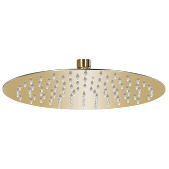 Regendouchekop rond 25 cm roestvrij staal goudkleurig 1