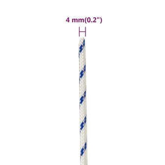 Boot touw 4 mm 50 m polypropyleen wit 6