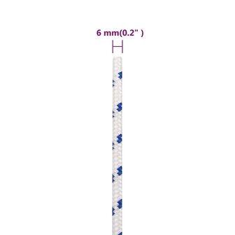 Boot touw 6 mm 50 m polypropyleen wit 6