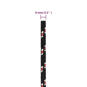 Boot touw 8 mm 25 m polypropyleen zwart 6