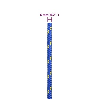 Boottouw 6 mm 25 m polypropyleen blauw 6