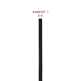 Boottouw 6 mm 25 m polypropeen zwart 6