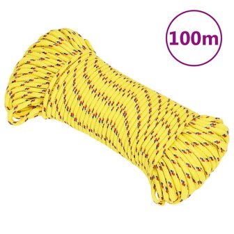 Boottouw 4 mm 100 m polypropyleen geel 1