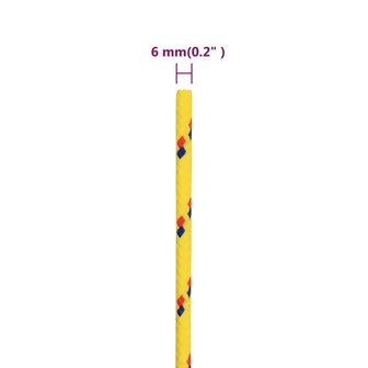 Boottouw 6 mm 50 m polypropyleen geel 6