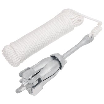 Anker met touw inklapbaar 4 kg thermisch verzinkt gietijzer 1