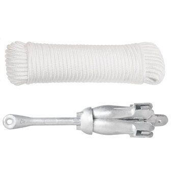 Anker met touw inklapbaar 8 kg thermisch verzinkt gietijzer 2