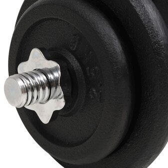 18-delige Halterset 40 kg gietijzer 6