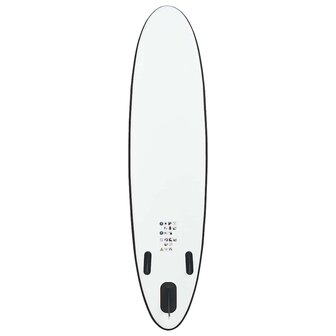 Stand-up paddleboard opblaasbaar zwart en wit 4