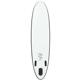 Stand-up paddleboard opblaasbaar zwart en wit 4