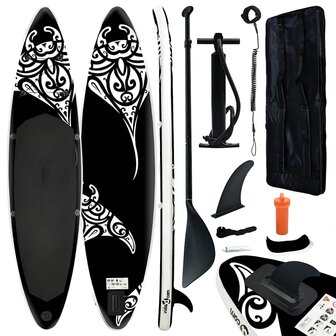 Stand Up Paddleboardset opblaasbaar 320x76x15 cm zwart 1